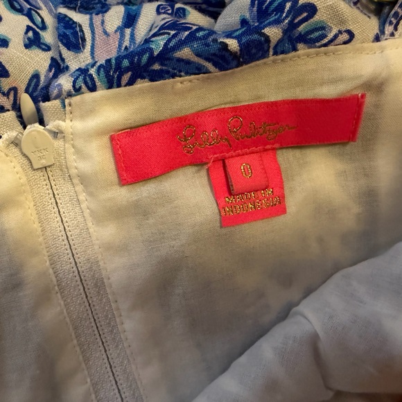 Lilly Pulitzer Gretna 2 piece set Blue and White crop top and midi skirt - Picture 4 of 5